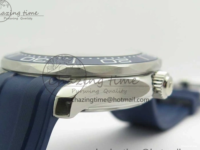 0321 Lightweight 2018 Seamaster Diver 300M VSF 1:1 Best Edition Blue Ceramic Blue Dial on Blue Rubber Strap A8800 V2 (Black Balance Wheel) 7961